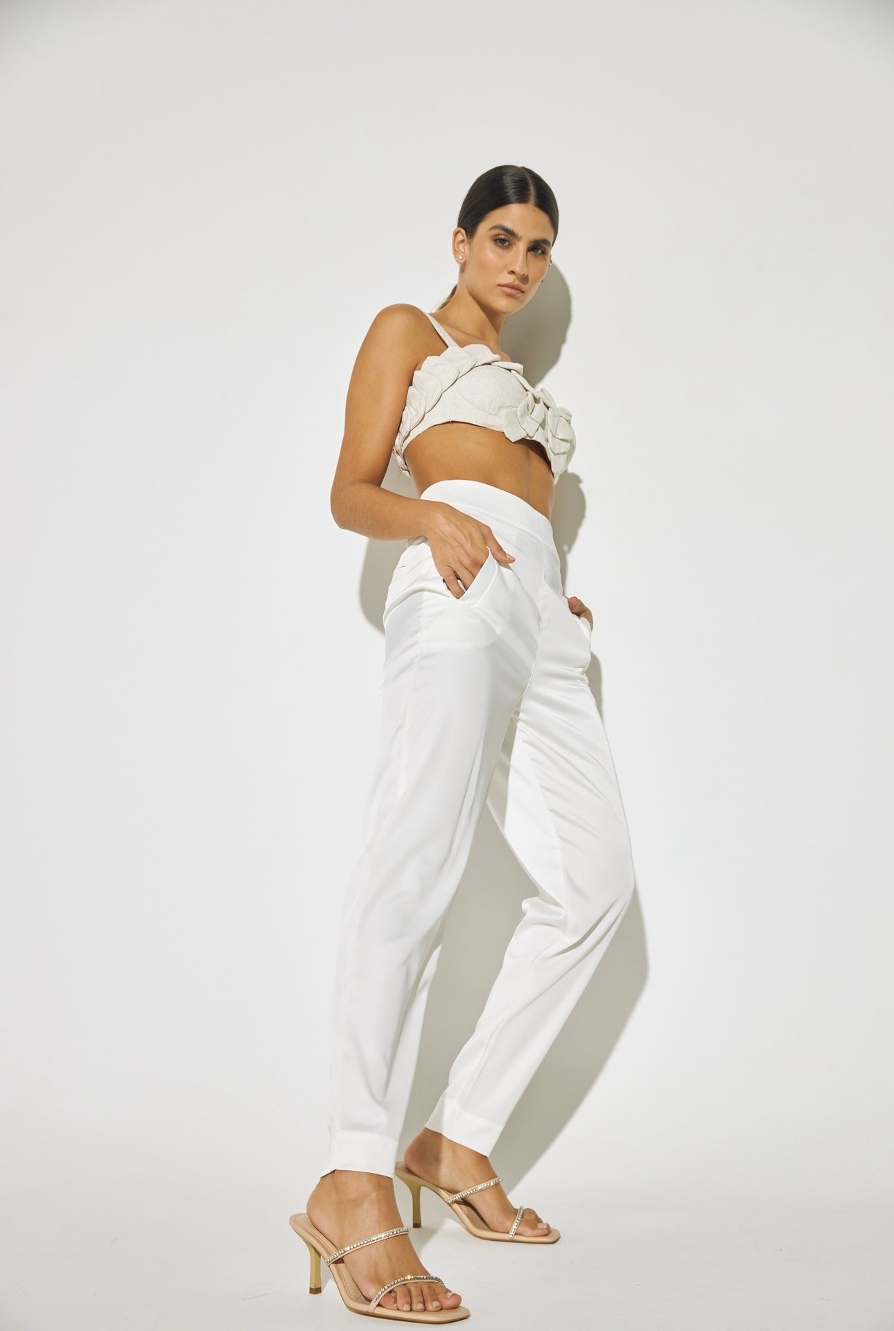 PANTALÓN SATIN MATE BLANCO